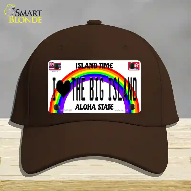 I Heart Big Island Novelty License Plate Hat Tag Cotton / Dark Brown