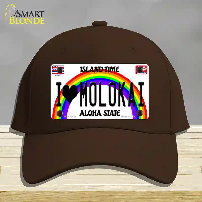 I Heart Molokai Novelty License Plate Hat Tag Cotton / Dark Brown