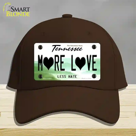 More Love Novelty License Plate Hat Tag Cotton / Dark Brown