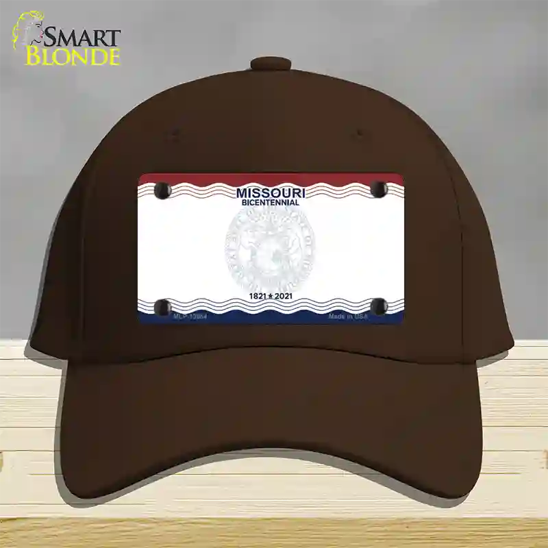 Missouri Bicentennial State Blank Novelty License Plate Hat Cotton / Dark Brown