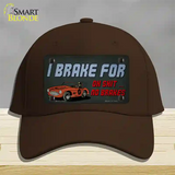 Oh Shit No Brakes Novelty License Plate Hat Tag Cotton / Dark Brown