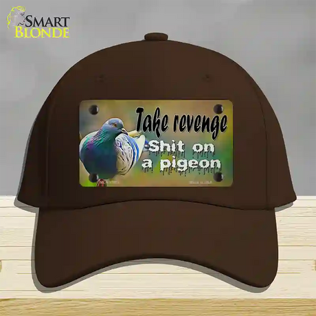 Shit On A Pigeon Novelty License Plate Hat Tag Cotton / Dark Brown