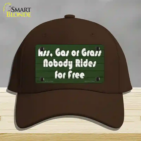 Ass Gas Or Grass Novelty License Plate Hat Tag Cotton / Dark Brown