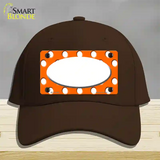 White Orange Polka Dots Center Oval Novelty License Plate Hat Cotton / Dark Brown