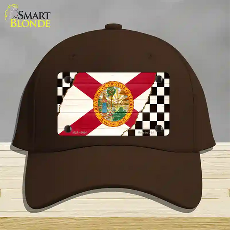 Florida Racing Flag Novelty License Plate Hat Tag Cotton / Dark Brown