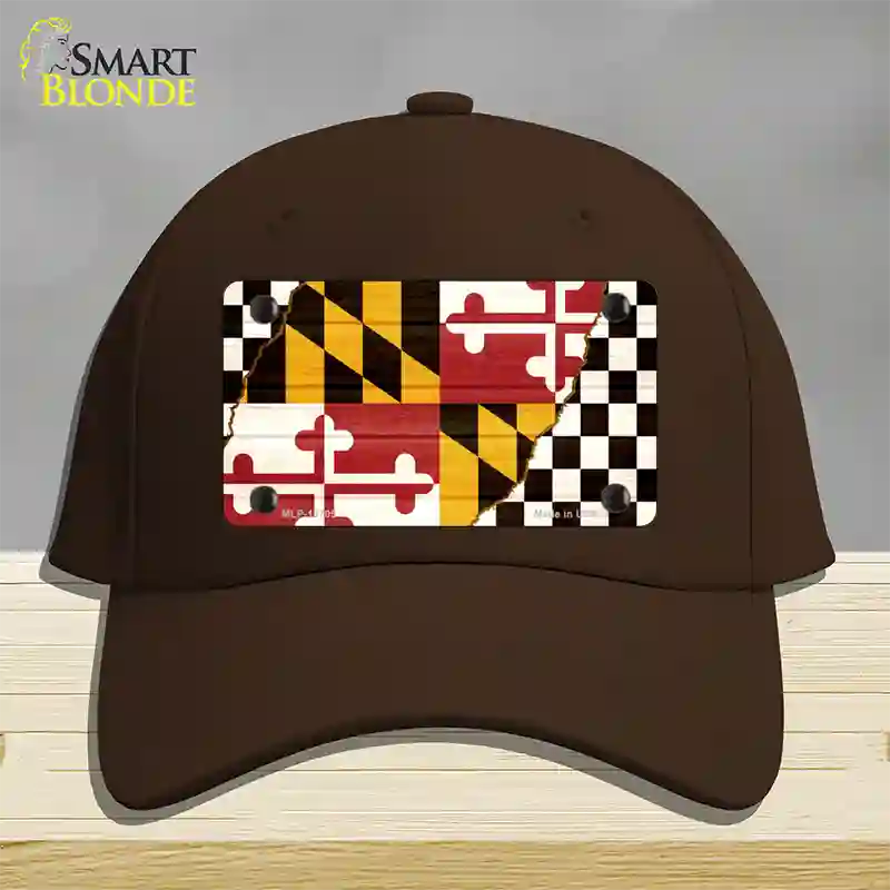 Maryland Racing Flag Novelty License Plate Hat Tag Cotton / Dark Brown