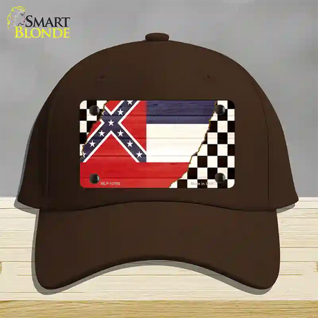 Mississippi Racing Flag Novelty License Plate Hat Tag Cotton / Dark Brown