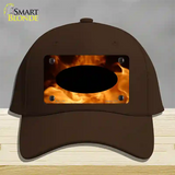 Real Flame With Black Center Oval Novelty License Plate Hat Cotton / Dark Brown