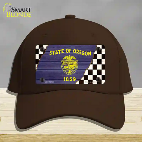 Oregon Racing Flag Novelty License Plate Hat Tag Cotton / Dark Brown