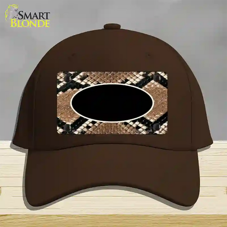 Snake With Black Center Oval Novelty License Plate Hat Cotton / Dark Brown