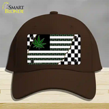 Weed American Racing Flag Novelty License Plate Hat Tag Cotton / Dark Brown