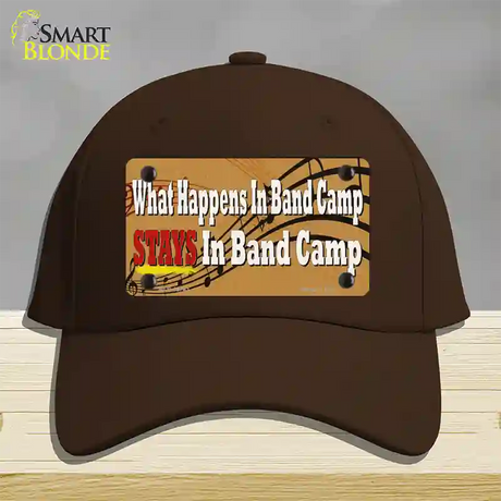 What Happens In Band Camp Novelty License Plate Hat Tag Cotton / Dark Brown