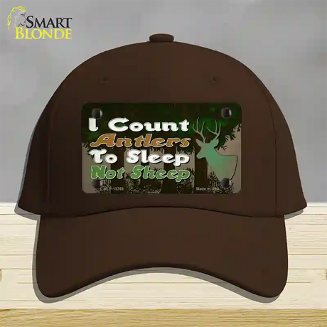 I Count Antlers To Sleep Novelty License Plate Hat Tag Cotton / Dark Brown