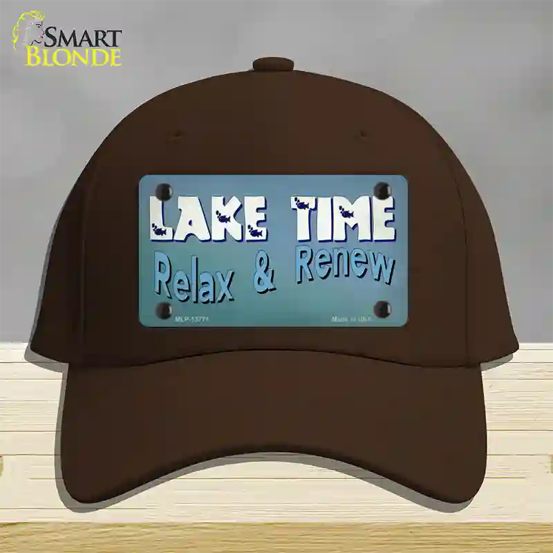 Lake Time Novelty License Plate Hat Tag Cotton / Dark Brown