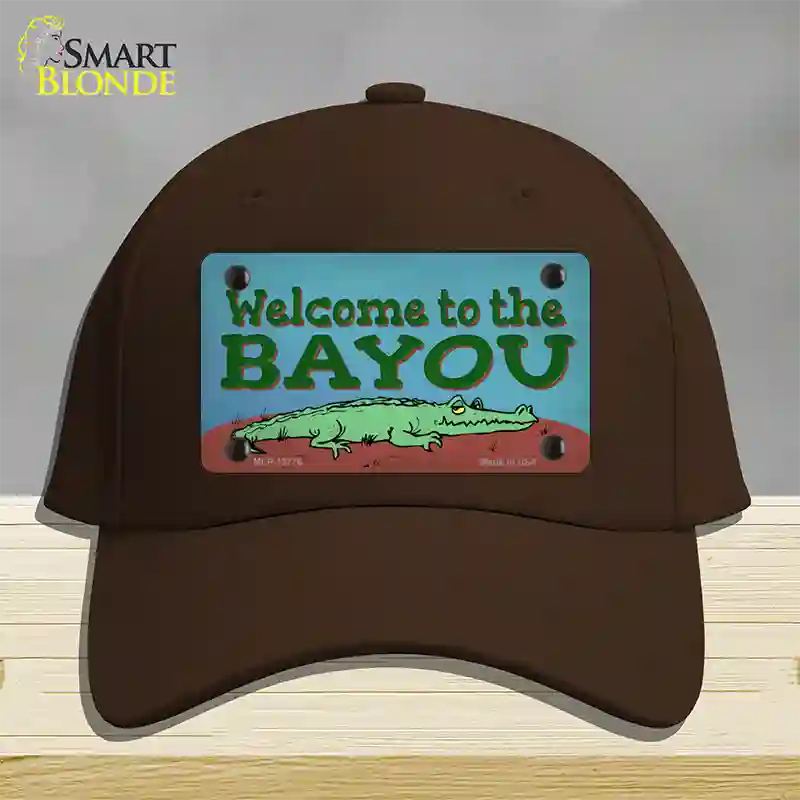 Welcome To The Bayou Novelty License Plate Hat Tag Cotton / Dark Brown