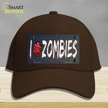 I Love Zombies Novelty License Plate Hat Tag Cotton / Dark Brown