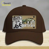 Route Sixty Six Novelty License Plate Hat Tag Cotton / Dark Brown