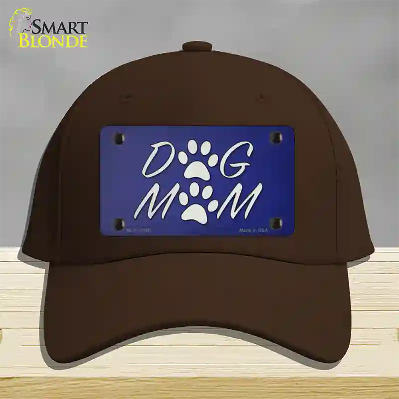 Dog Mom Novelty License Plate Hat Tag Cotton / Dark Brown