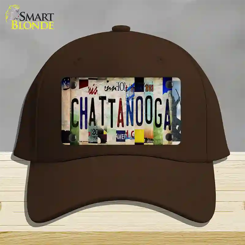 Chattanooga Strip Art Novelty License Plate Hat Tag Cotton / Dark Brown