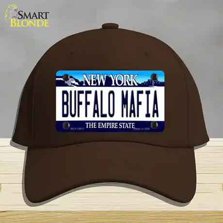 Buffalo Mafia New York Novelty License Plate Hat Tag Cotton / Dark Brown