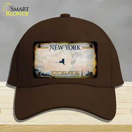 New York Excelsior Rusty Novelty License Plate Hat Cotton / Dark Brown