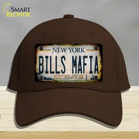 Bills Mafia New York Rusty Novelty License Plate Hat Tag Cotton / Dark Brown