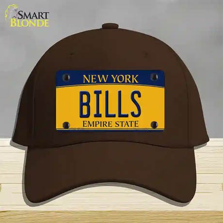 Bills New York Yellow Novelty License Plate Hat Tag Cotton / Dark Brown