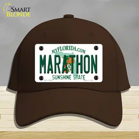 Marathon Florida Novelty License Plate Hat Tag Cotton / Dark Brown