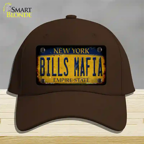 Bills Mafia New York Yellow Rusty Novelty License Plate Hat Tag Cotton / Dark Brown