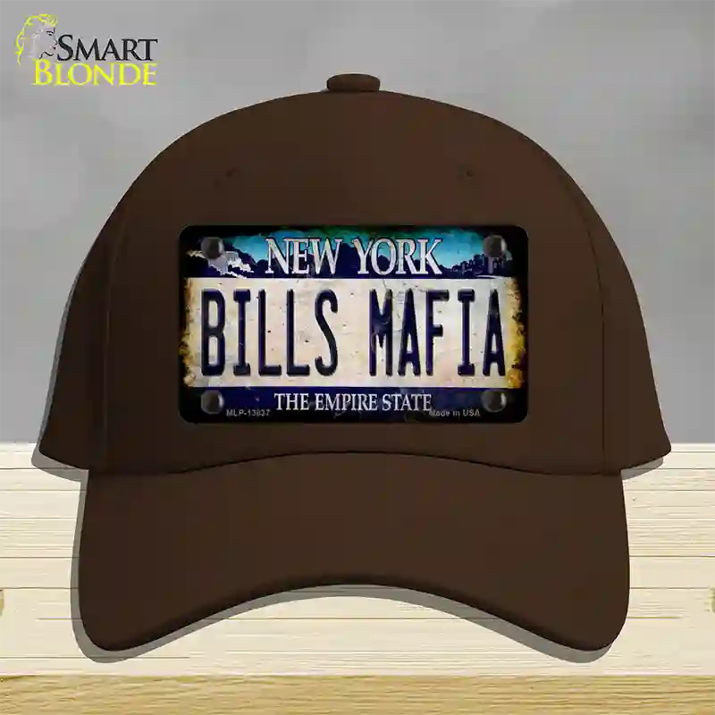 Bills Mafia Novelty License Plate Hat Tag Cotton / Dark Brown