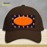 Orange Navy Blue Polka Dot Orange Center Oval Novelty License Plate Hat Cotton / Dark Brown