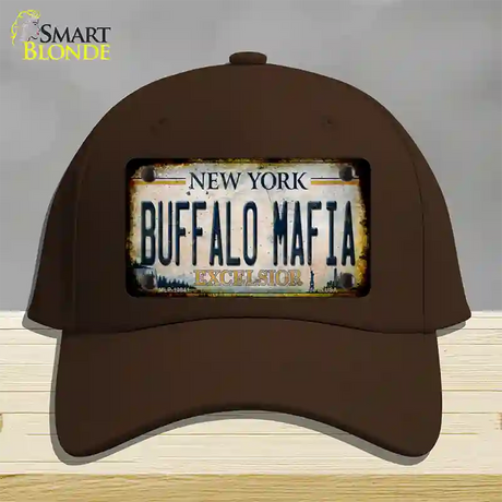 Buffalo Mafia Excelsior New York Rusty Novelty License Plate Hat Tag Cotton / Dark Brown