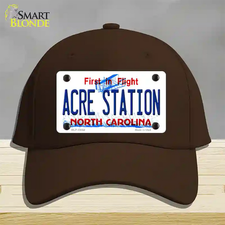 Acre Station North Carolina Novelty License Plate Hat Tag Cotton / Dark Brown