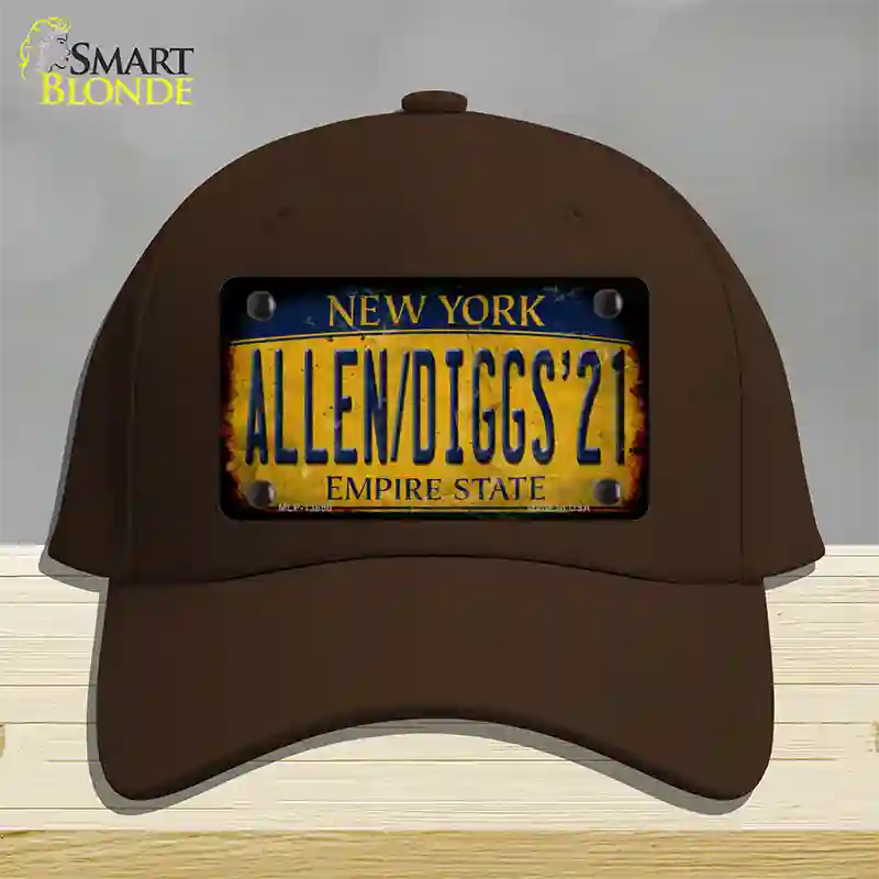 Allen Diggs 21 NY Yellow Rusty Novelty License Plate Hat Tag Cotton / Dark Brown