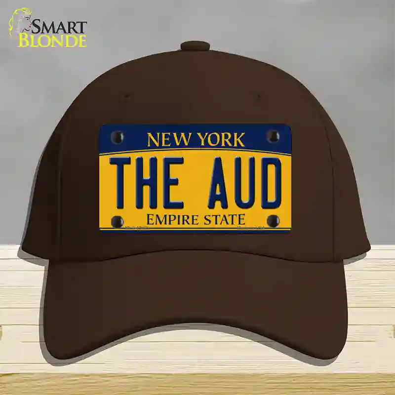 The Aud NY Yellow Novelty License Plate Hat Tag Cotton / Dark Brown