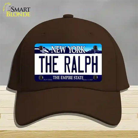 The Ralph NY Blue Novelty License Plate Hat Tag Cotton / Dark Brown