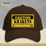 Caution Krakens Novelty License Plate Hat Tag Cotton / Dark Brown