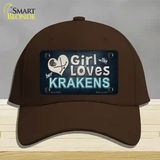 This Girl Loves Krakens Novelty License Plate Hat Tag Cotton / Dark Brown