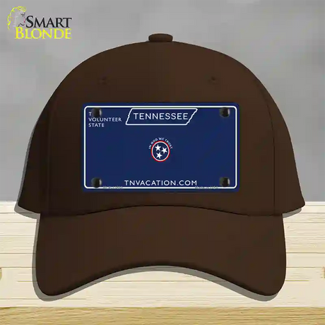 Blank Tennessee Blue Novelty License Plate Hat Tag Cotton / Dark Brown