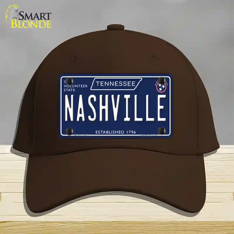 Nashville Tennessee Blue Novelty License Plate Hat Tag Cotton / Dark Brown