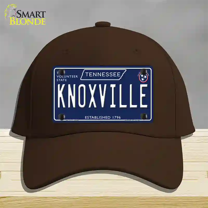 Knoxville Tennessee Blue Novelty License Plate Hat Tag Cotton / Dark Brown