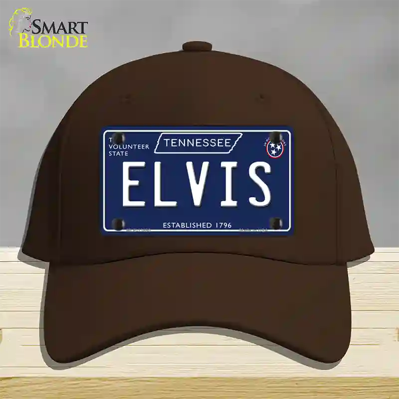 Elvis Tennessee Blue Novelty License Plate Hat Tag Cotton / Dark Brown