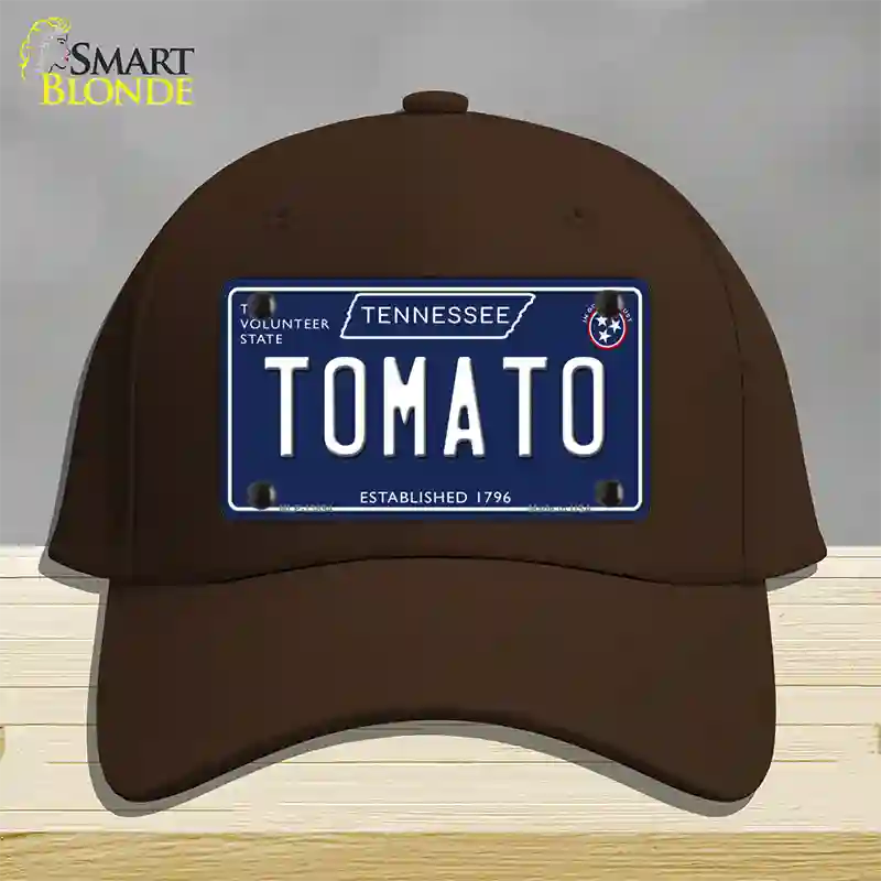 Tomato Tennessee Blue Novelty License Plate Hat Tag Cotton / Dark Brown