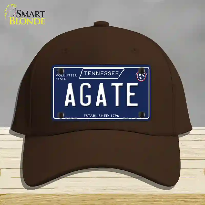 Agate Tennessee Blue Novelty License Plate Hat Tag Cotton / Dark Brown