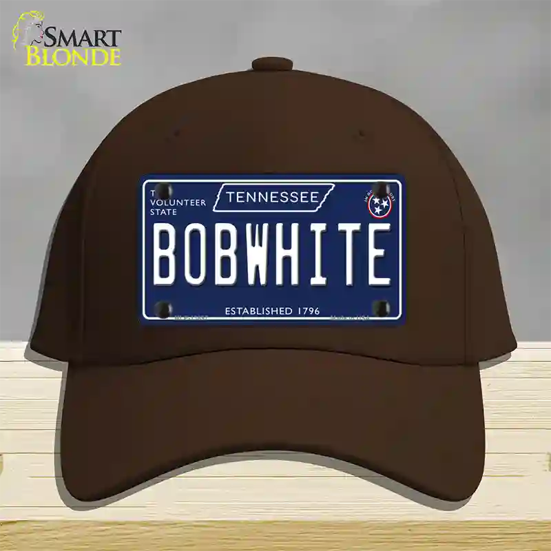 Bob White Tennessee Blue Novelty License Plate Hat Tag Cotton / Dark Brown