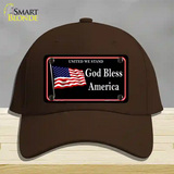 God Bless America Novelty License Plate Hat Cotton / Dark Brown