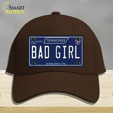 Bad Girl Tennessee Blue Novelty License Plate Hat Tag Cotton / Dark Brown