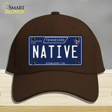 Native Tennessee Blue Novelty License Plate Hat Tag Cotton / Dark Brown