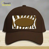 Brown White Zebra Center Oval Novelty License Plate Hat Cotton / Dark Brown