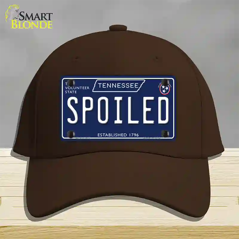 Spoiled Tennessee Blue Novelty License Plate Hat Tag Cotton / Dark Brown